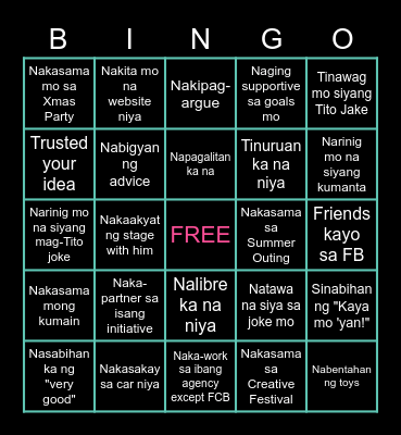 1 Bingo Card