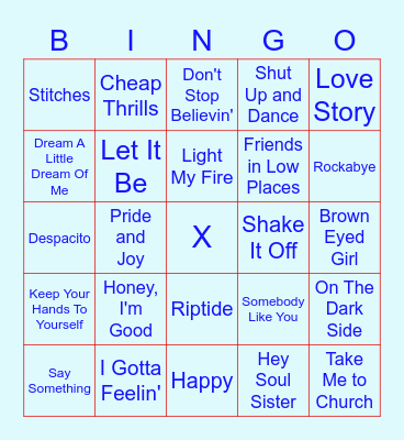Capital One INSTRUMENTAL Bingo Card