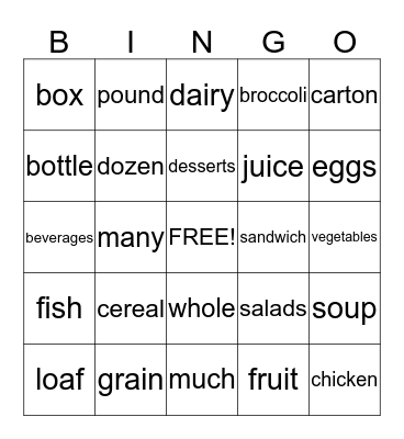 Excellent English Unit 8 Bingo Card