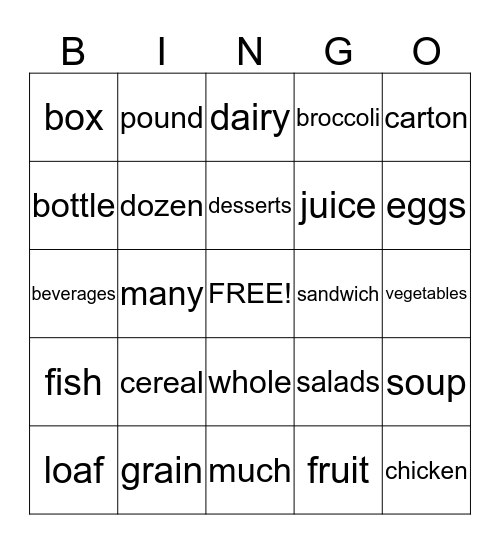 Excellent English Unit 8 Bingo Card