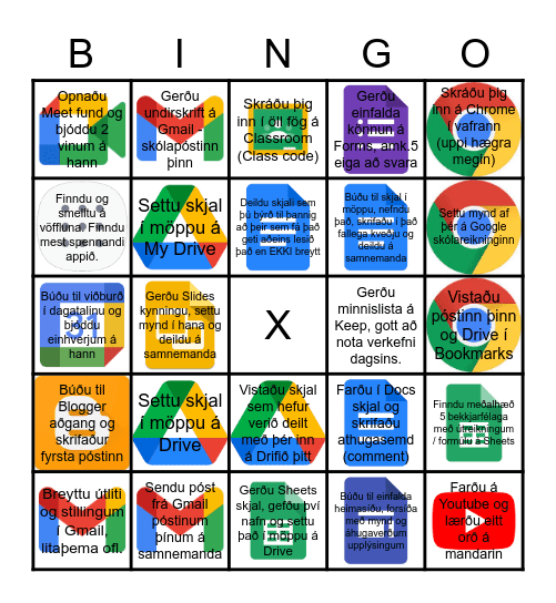 Google Bingo Card