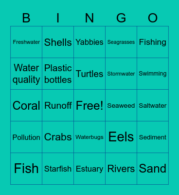 Life Below Water Bingo Card