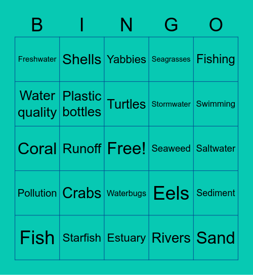 Life Below Water Bingo Card