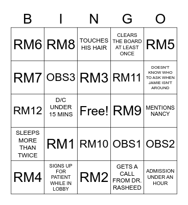 Dr. Kaplan Bingo Card