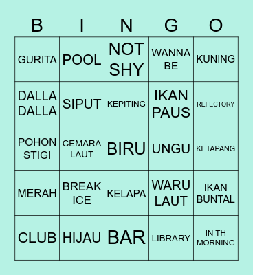 Oaklee's Bingo Card Bingo Card