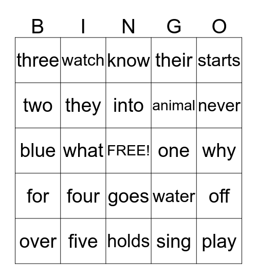 Lesson 14 Bingo Card