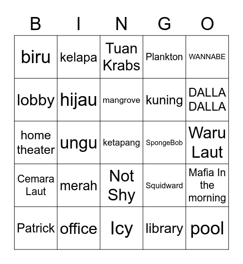 Hani Bingo Card