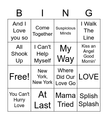 Music Bingo Card