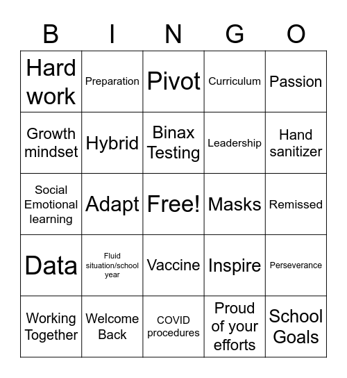 PD Bingo Card