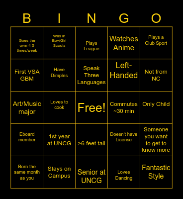 What's Your Identity? Bingo Card