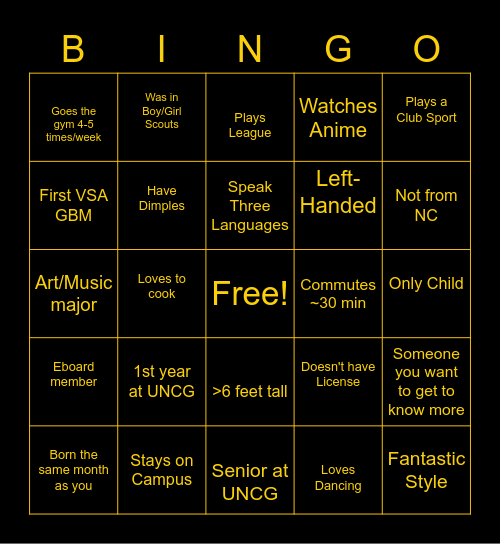 What's Your Identity? Bingo Card