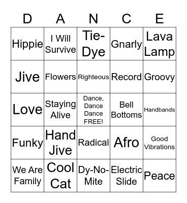 Disco Bingo Card