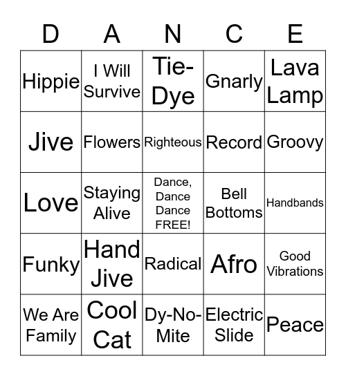 Disco Bingo Card