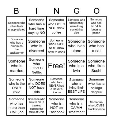 ICE BREAKER Bingo Card