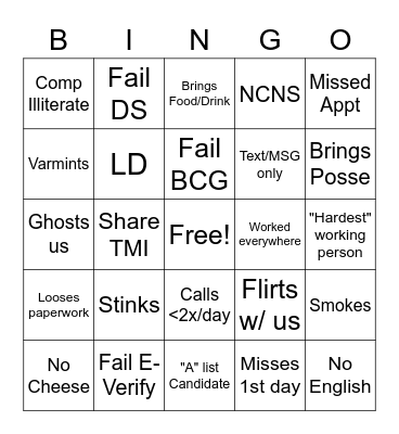Weekly Bingo Card