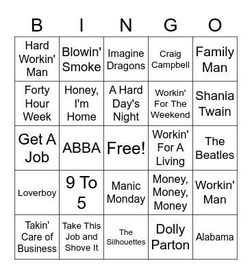 Labor Day Bingo Card