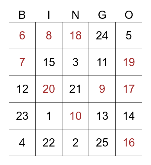 New Friends Bingo Card