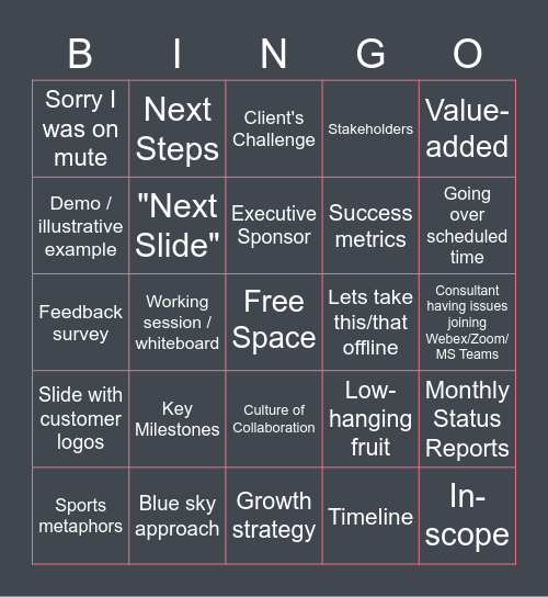 Consulting Bingo Card