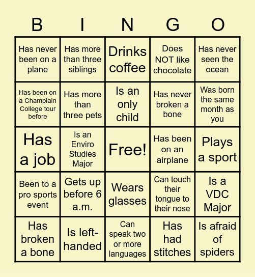 FIND SOMEONE WHO... Bingo Card