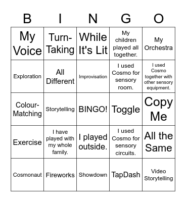Cosmo Bingo Card