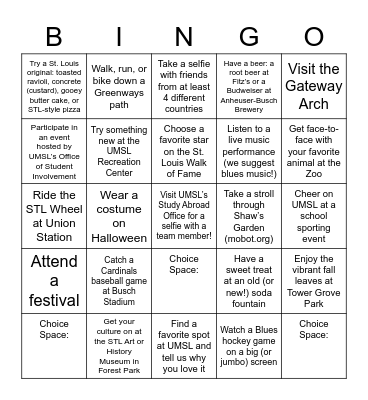 Explore St. Louis! Bingo Card