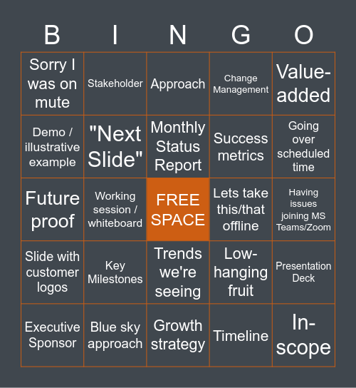 Consulting Bingo Card