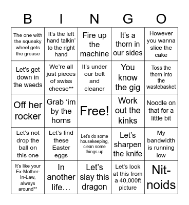 ISMS Bingo Card