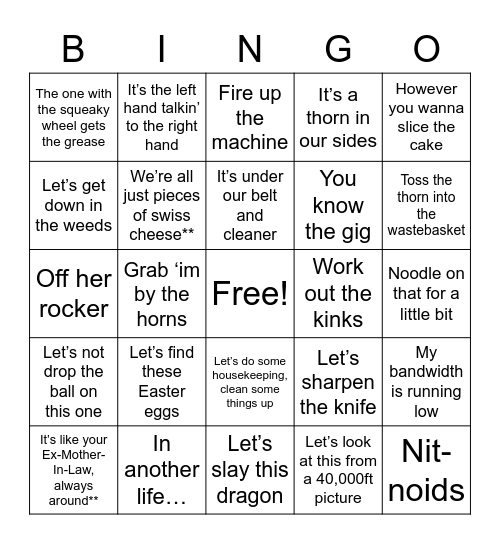 ISMS Bingo Card