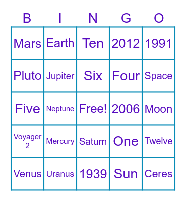 Site Infra Space Bingo! Bingo Card