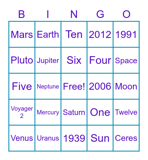 Site Infra Space Bingo! Bingo Card