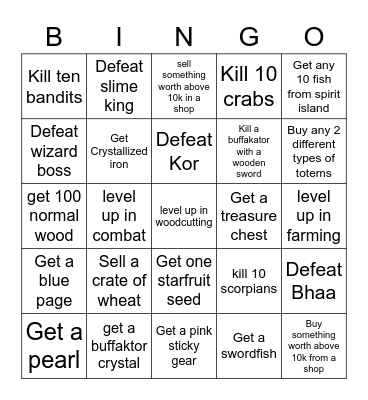 Islands Bingo! Bingo Card