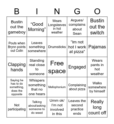Brandon Brown Bingo Board Bingo Card
