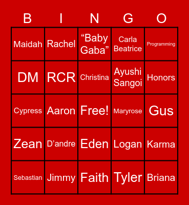RLD Fall 2021 Bingo Card