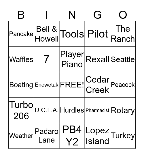 MERT Bingo Card