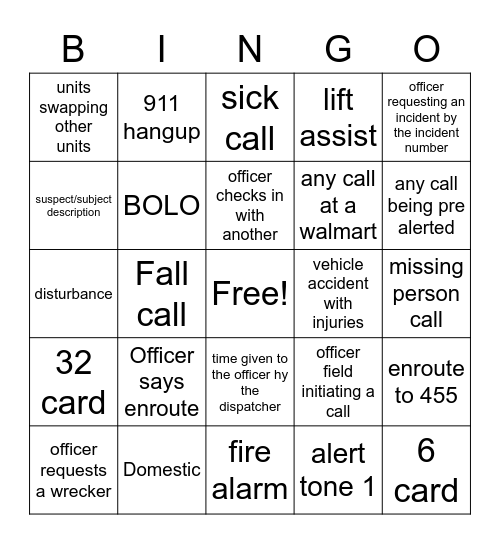 Training BINGO Card