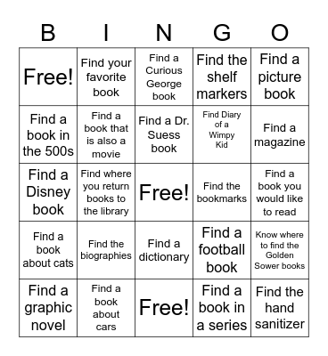 Library Bingo Card