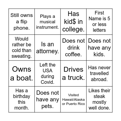 CLERK-O Bingo Card