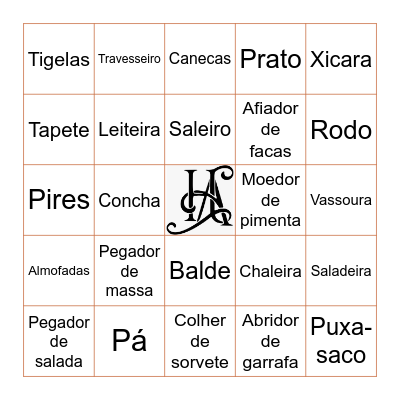 Chá dos Noivos Bingo Card