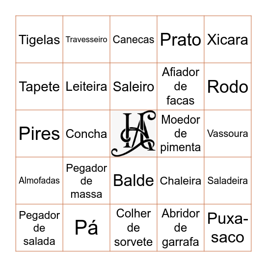 Chá dos Noivos Bingo Card