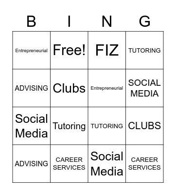 VCSS Open House Bingo Card