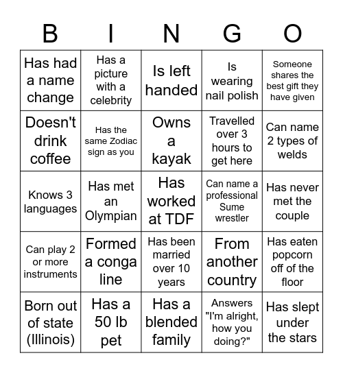 Lippens' Edition: Find someone who... Bingo Card