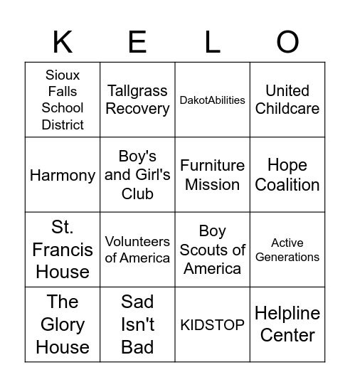 United Way Campaign Bingo Card