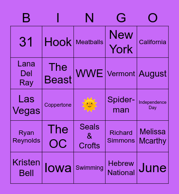 Summer Trivia BINGO! Bingo Card