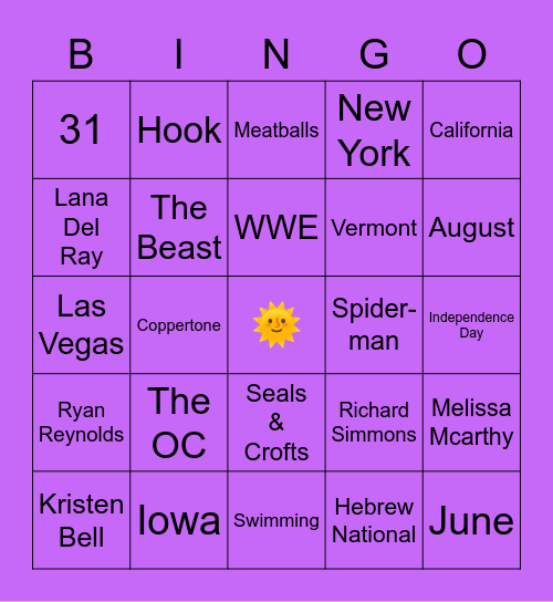 Summer Trivia BINGO! Bingo Card