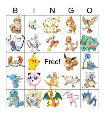 Pokemon BINGO Card