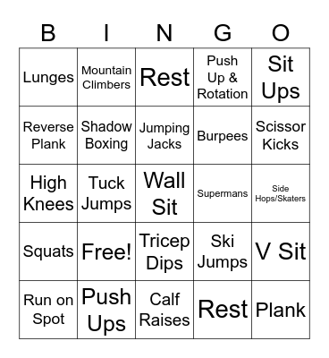 FUN FRIDAY Bingo Card