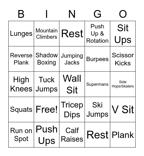 FUN FRIDAY Bingo Card