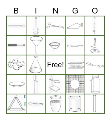 Science Equipment Bingo Card