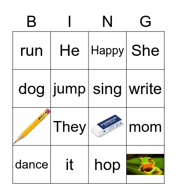 School Supplies Bingo Card