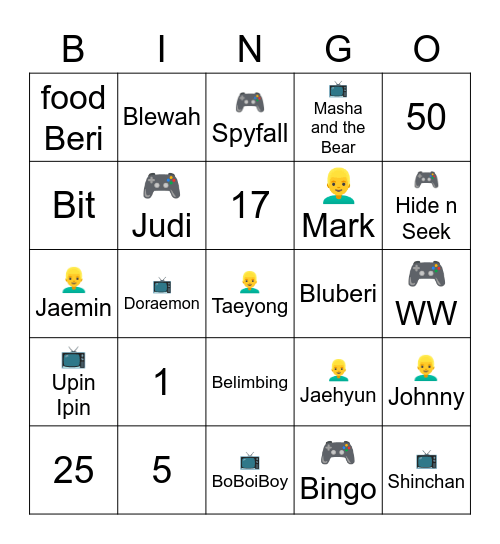 ɳαɳα⋆ Bingo Card